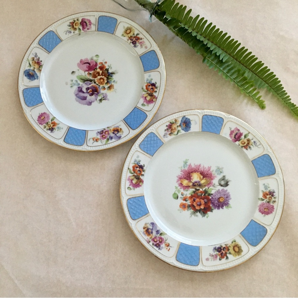 Vintage 1920-1938 Crown Imperial Czecho-slovakia Dinner Plates Set of 2